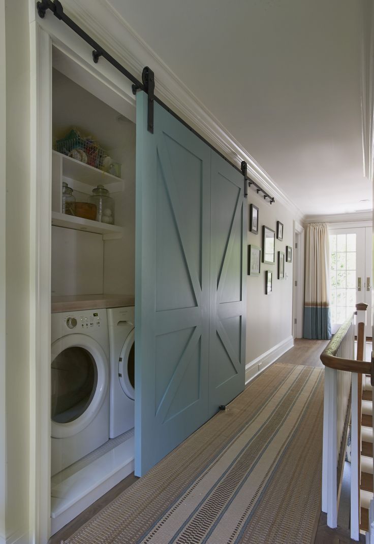 Laundry Room Sliding Doors Door To Cover The Laundry Area Am So In Love With Barn Doors