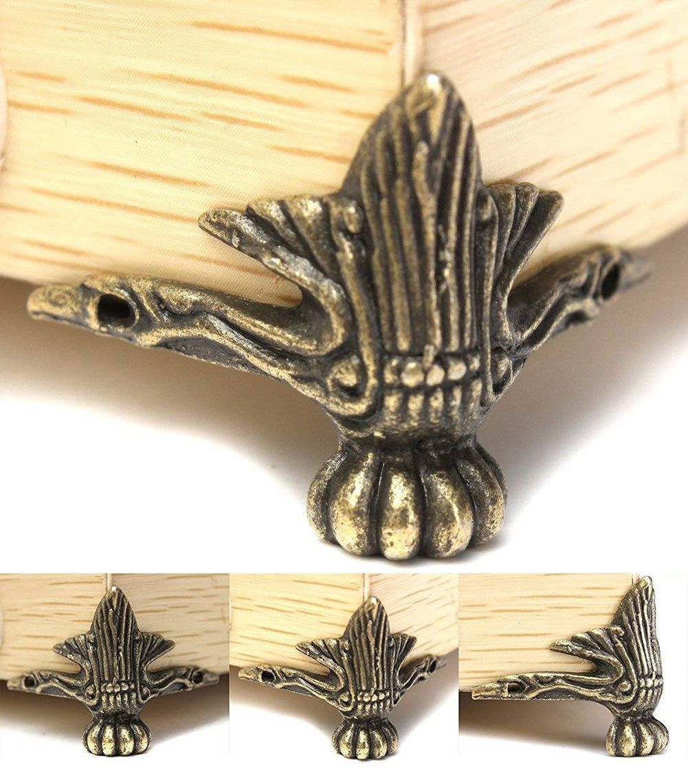 4 Fashion Jewelry Box Decorative Wood Gift Case Furniture Corner Protector Guard