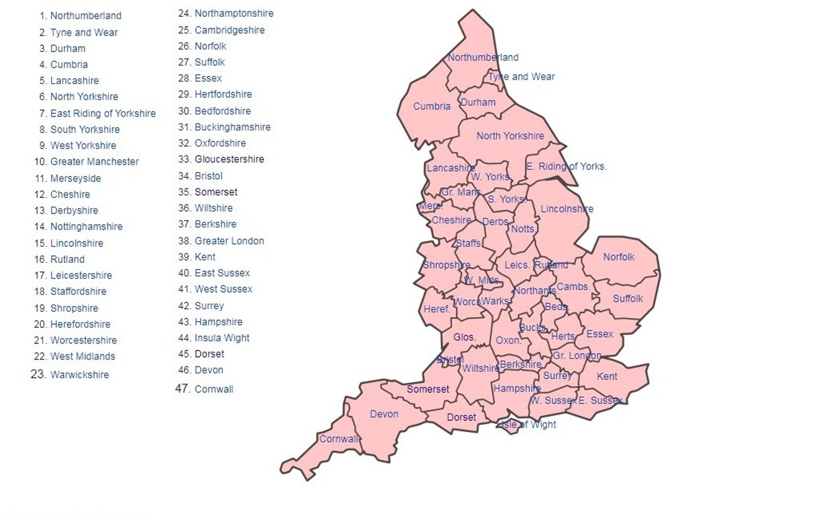 Comitatele Ceremoniale sunt subdiviziuni ale Angliei, numite uneori Comitate Geografice sau simplu comitate. Fiecare comitat are numit un Lord Locotenent care este reprezentantul Coroanei Britanice în respectivul comitat. Aceste comitate sunt folosite de majoritatea oamenilor pentru a se descrie locul unde locuiesc în Anglia. Anglia, Tyne And Wear, South Yorkshire, Cumbria, Norfolk, Riding, Geography