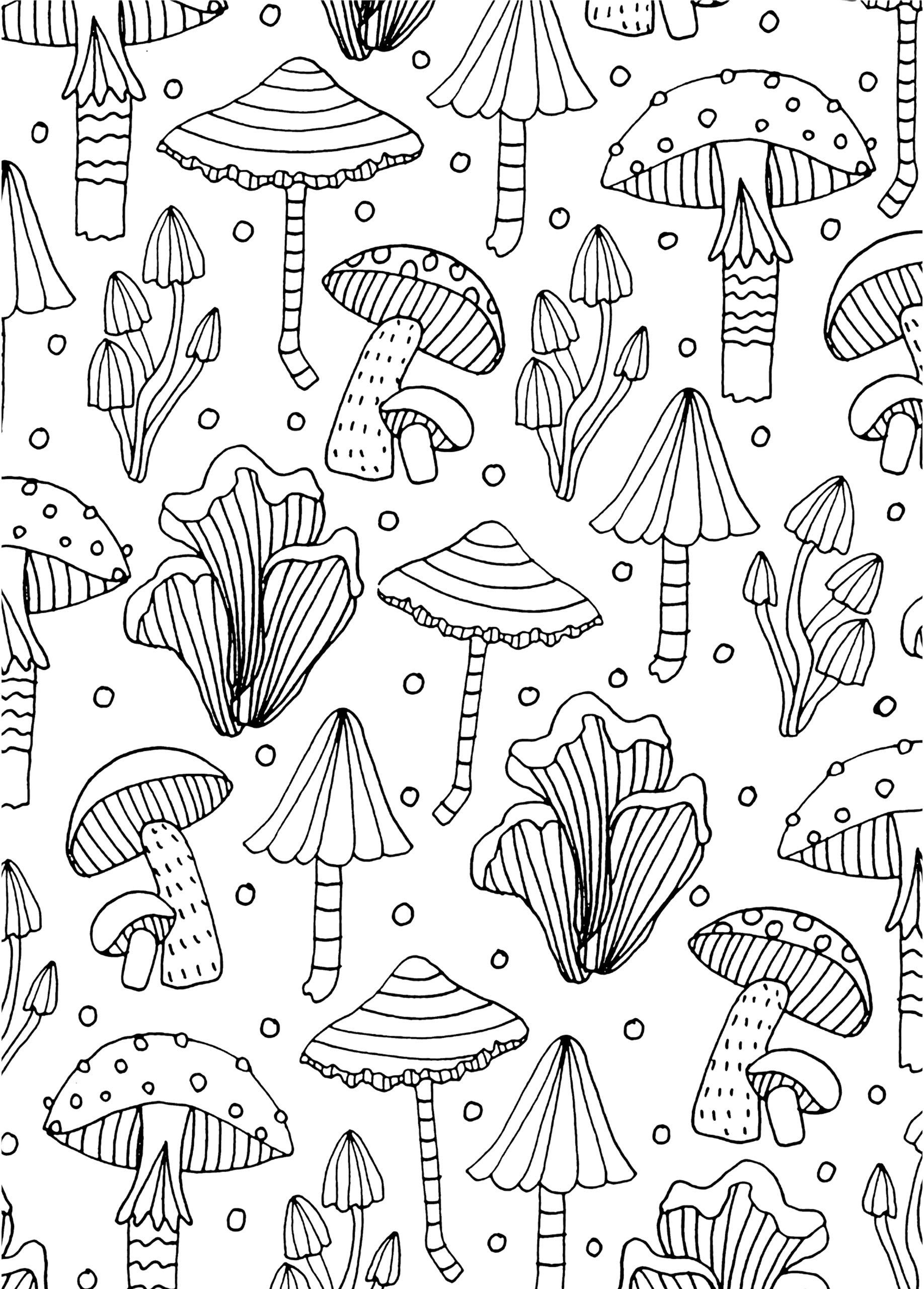 Pin on Mushrooms Toadstools Coloring Pages for Adults