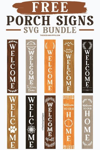 10 Free Welcome SVG files for Cricut Vertical Porch Signs