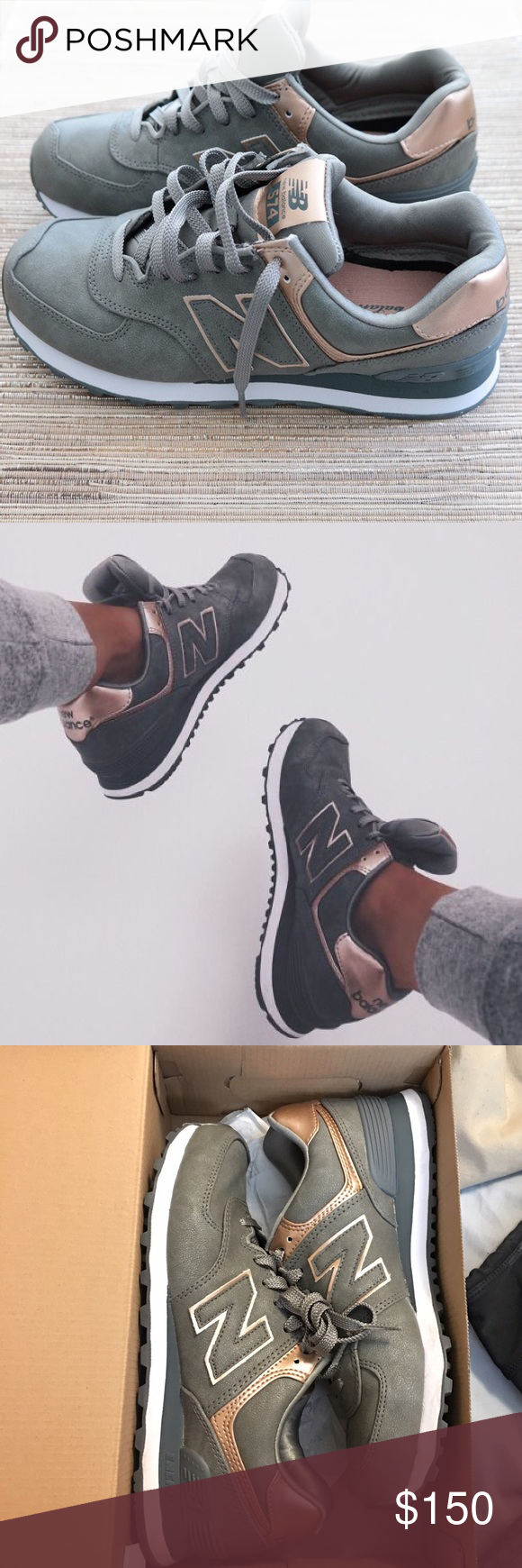 new balance rose gold and silver