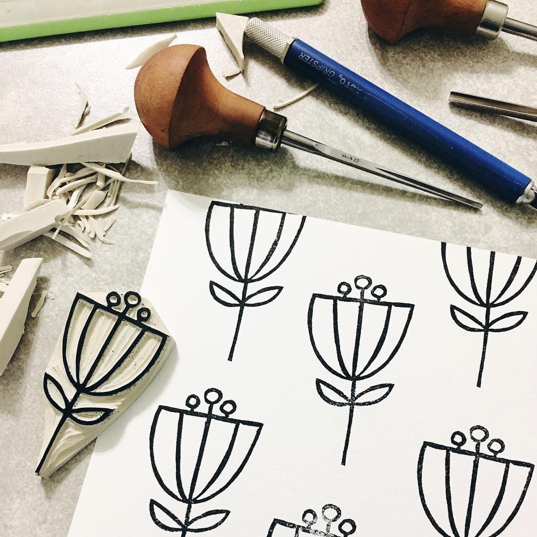 Diy Stamps, Homemade Stamps, Stamp Crafts, Stamp Printing, Screen Printing, Printing On Fabric, Lino Print, Linocut Prints, Tampons