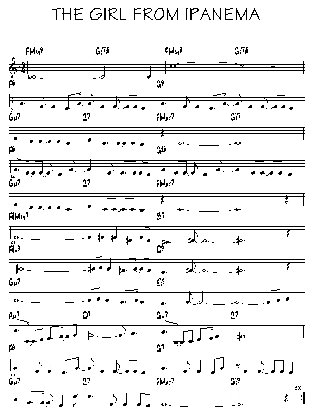 girl from ipanema sheet to my mind this would be extremely fresh girl from ipanema sheet music