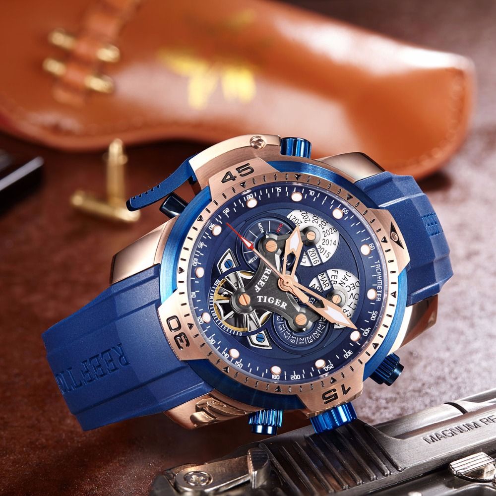 Reef Tiger Rt Sport Mens Watch With Complicated Big Dial Perpetual