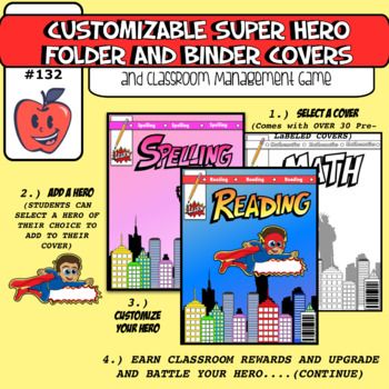 customizable super hero binder cover creator and classroom binder cover creator