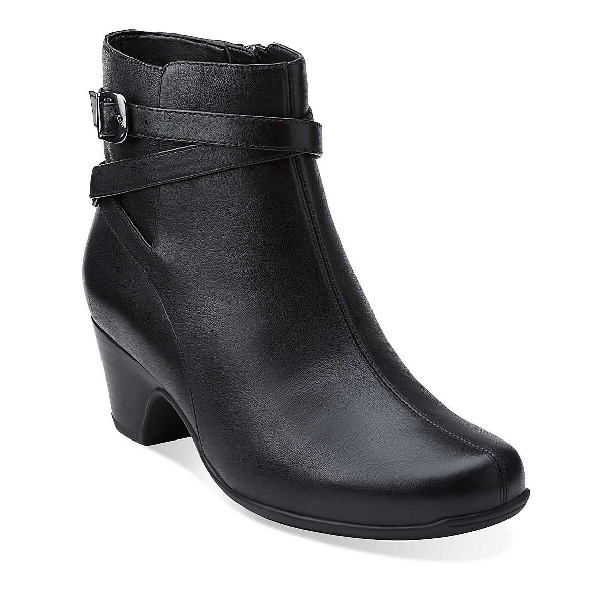 Womens Boots Clarks Leyden Summit Black Leather Womens Boots Clarks Leyden Summit Black Leather
