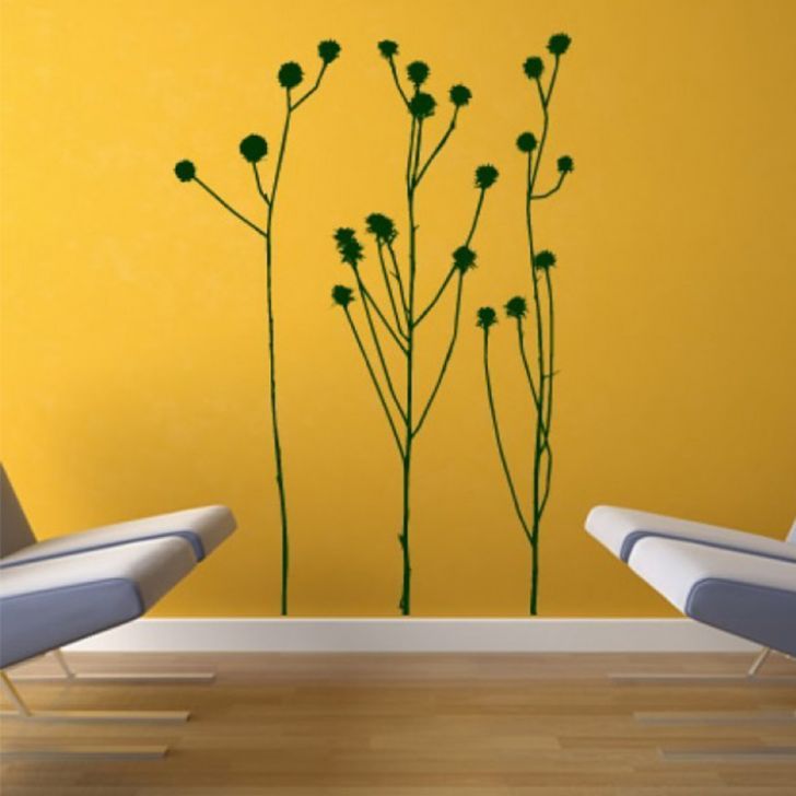 destudio bush long grass twigs flowers wall sticker - buy online in