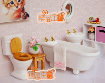 1//12 Móveis Miniatura Da Casa De Boneca Mão Lavatório Banheiro Acessórios Para Cozinha
