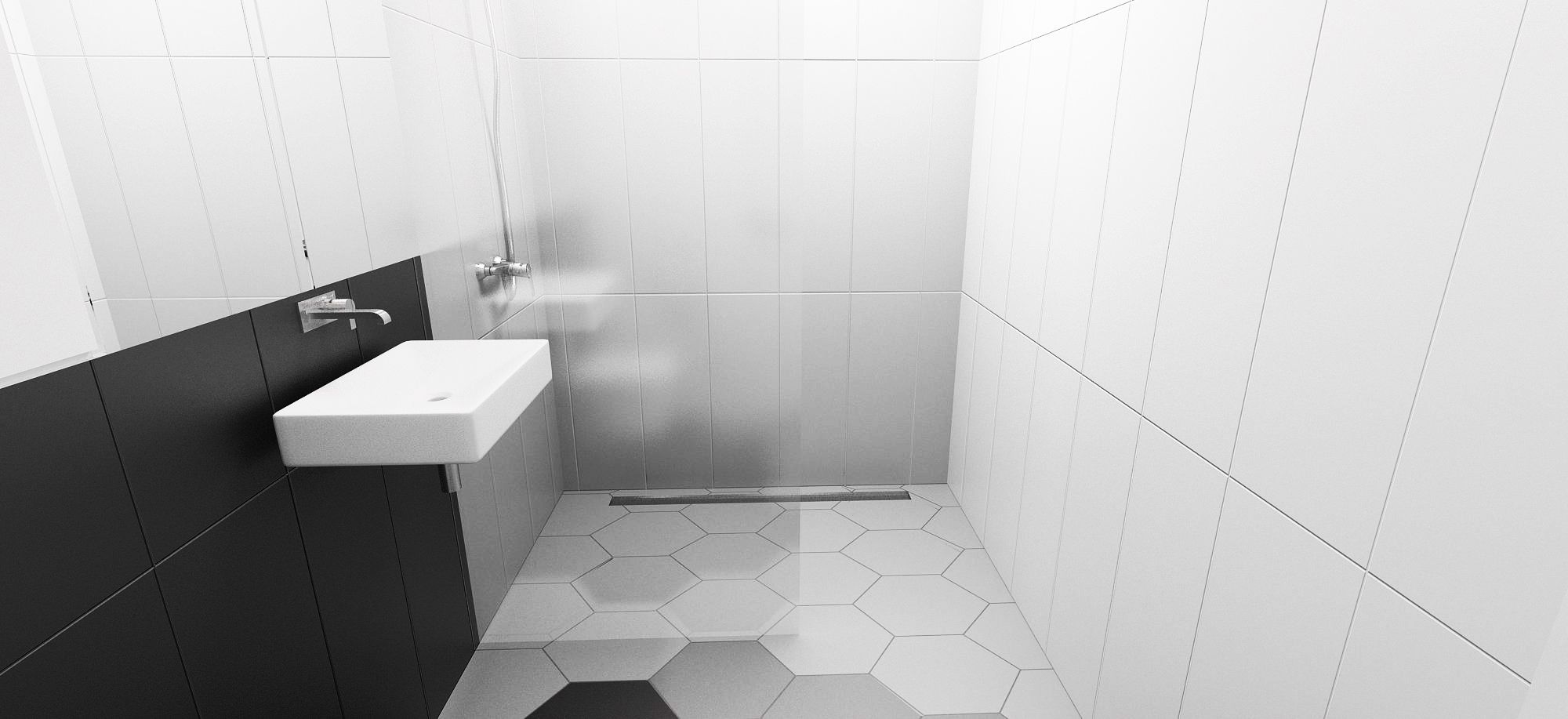 Fertigdusche »Porto«, BxT 90 x 90 cm, grau, Eckdusche