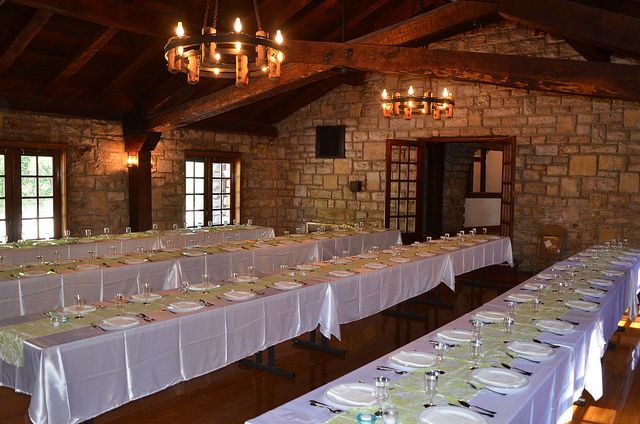 Davis Hall At Wyandotte County Lake Long Table Reception Wedding