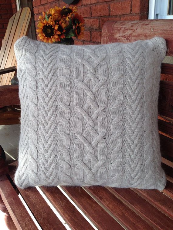 Cable knit sweater pillow cover ski Cable knit sweater pillow cover ski