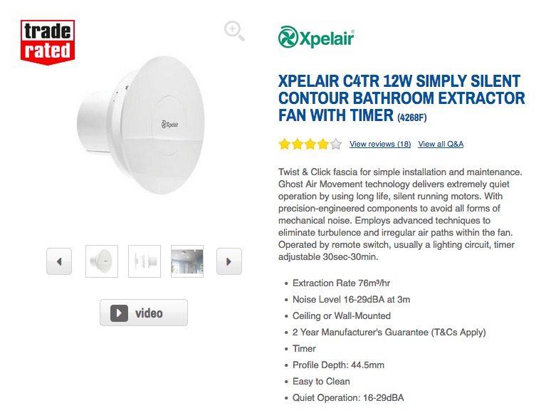 Xpelair C4ts 7w Bathroom Extractor Fan With Timer White 240v Bathroom Extractor Extractor Fans Shower Extractor Fan