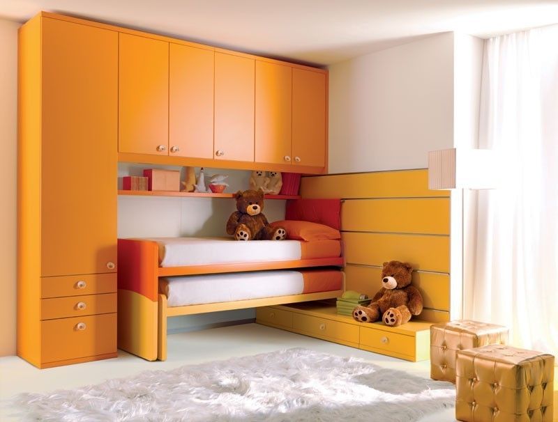 Camerette bambini salvaspazio cameretta a ponte con scaletta ... Camerette bambini a soppalco