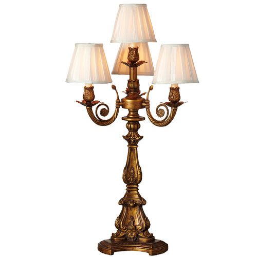 Found It At Wayfair Downton Abbey 32 5 H Four Arm Table Lamp With Empire Shade Gold Four Arm Table Lamp With Empire Shade, Wayfair Gold Desk Lamps