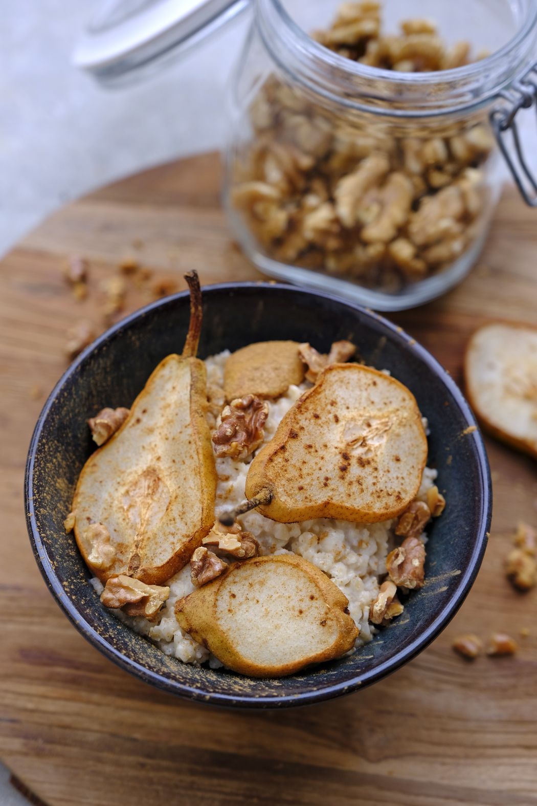 Rezept: Porridge mit Zimt-Birnen und Walnüssen - Projekt: Gesund leben | Clean Eating, Fitness & Ent...