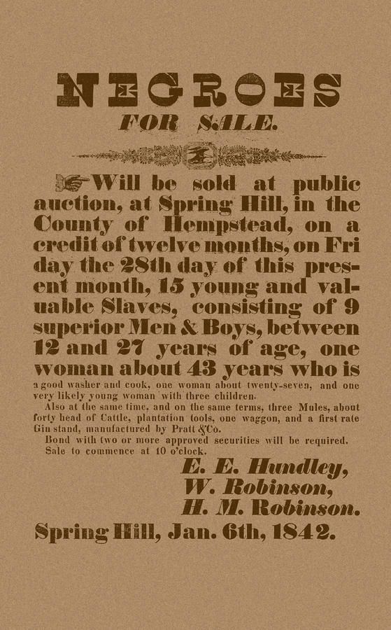 slaves obey your earthly masters with respect and fear and with north carolina flyers of auctions to buy and sell slaves