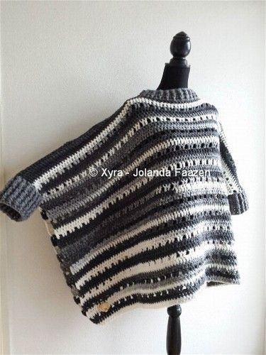 Omslagdoek Sjaal Haakpatroon Patroon Haken Gehaakt Crochet Pattern Scarf Crochet Poncho With Sleeves Crochet Poncho Patterns Poncho Knitting Patterns