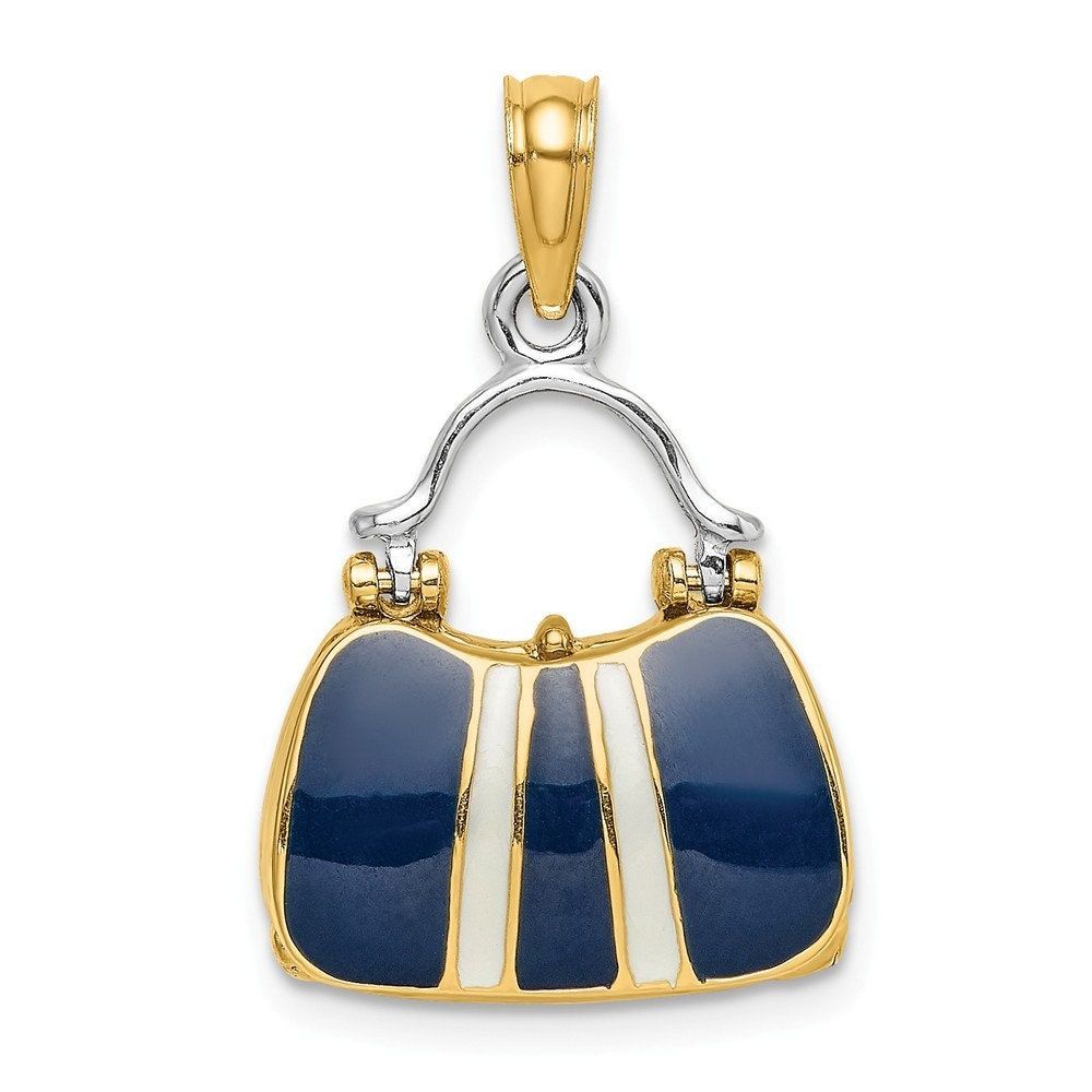 14K Yellow Gold 3-D Purse Charm Pendant from Roy Rose Jewelry 14K Yellow Gold 3-D Purse Charm Pendant from Roy Rose Jewelry