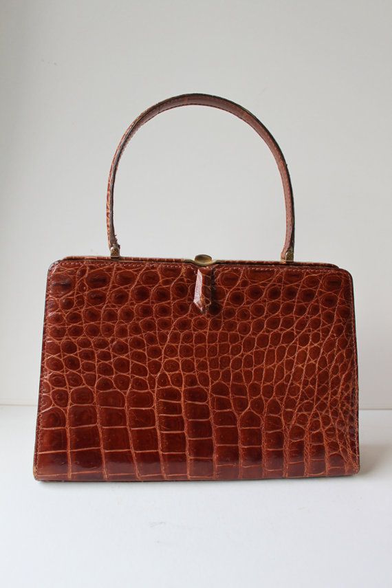 Vintage Crocodile Leather Handbag Made In France From By Foxbride Vintage Crocodile Leather Handbag Made In France From By Foxbride 295 00