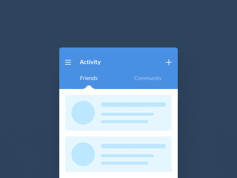 slide animation between tabs encourages users to use the swipe animated tab
