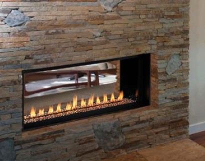 see through linear gas fireplace | Venice Lights Linear Gas Fireplace shown with See-Thru Kit | Lower Level Great Room | Pinterest | Gas fireplace Stove and L…