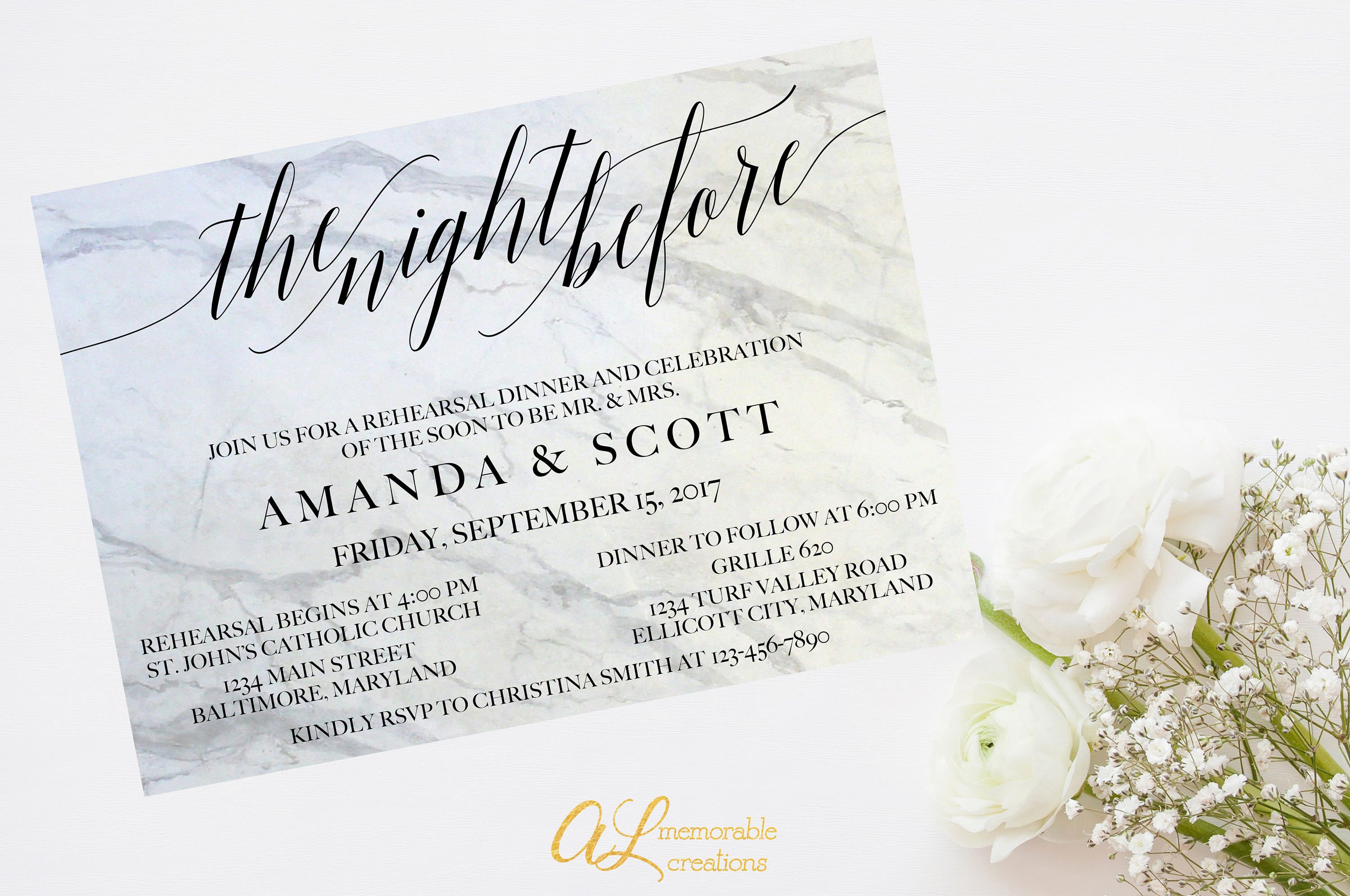 black and white rehearsal dinner invitation rehearsal dinner invite