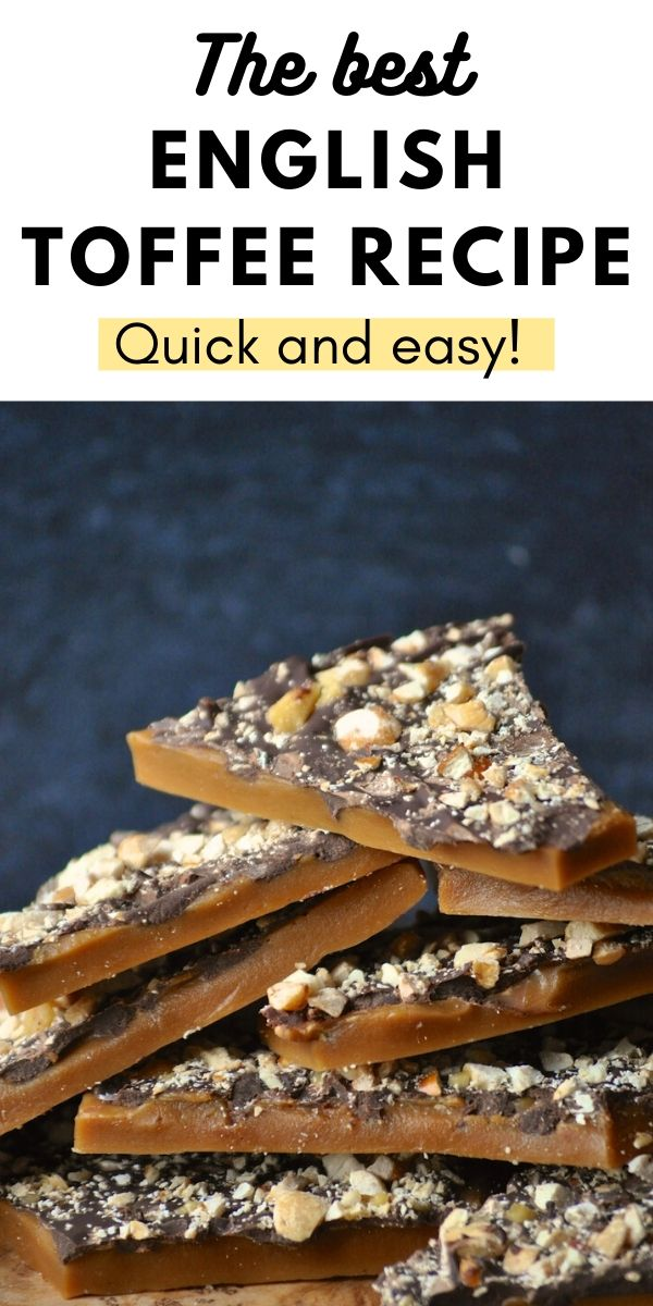 The BEST English toffee recipe. Learn how to make rich, buttery English toffee in minutes with just a few ingredients. This easy toffee candy is perfect for Christmas or any other time of year! Candy Recipes Homemade, Fudge Recipes, Sweets Recipes, Homemade Toffee Candy, Chocolate Candy Recipes, Chocolate Covered Toffee Recipe, Homemade Caramels, Chocolate Candies, Chocolate Toffee