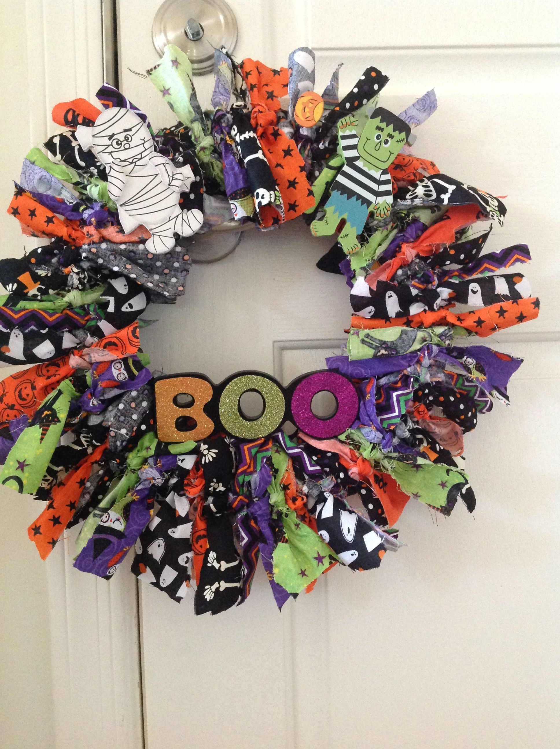 Halloween Rag Wreath Halloween Rag Wreath