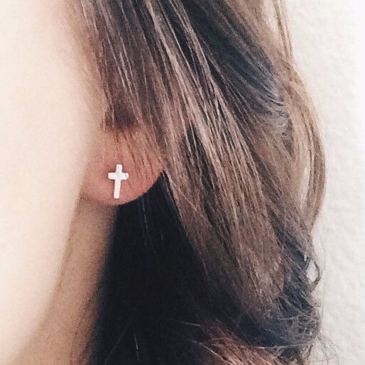 Cross Stud Earrings In 2018 And Outfits Pinterest Cross Stud Earrings