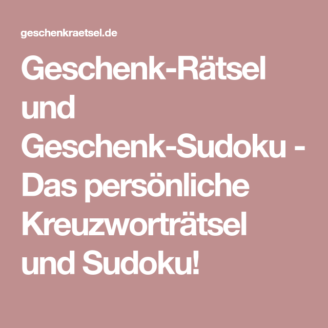 Geschenk Ratsel Und Geschenk Sudoku Das Personliche Kreuzwortratsel Und Sudoku Geschenke Sudoku Hochzeit Spiele