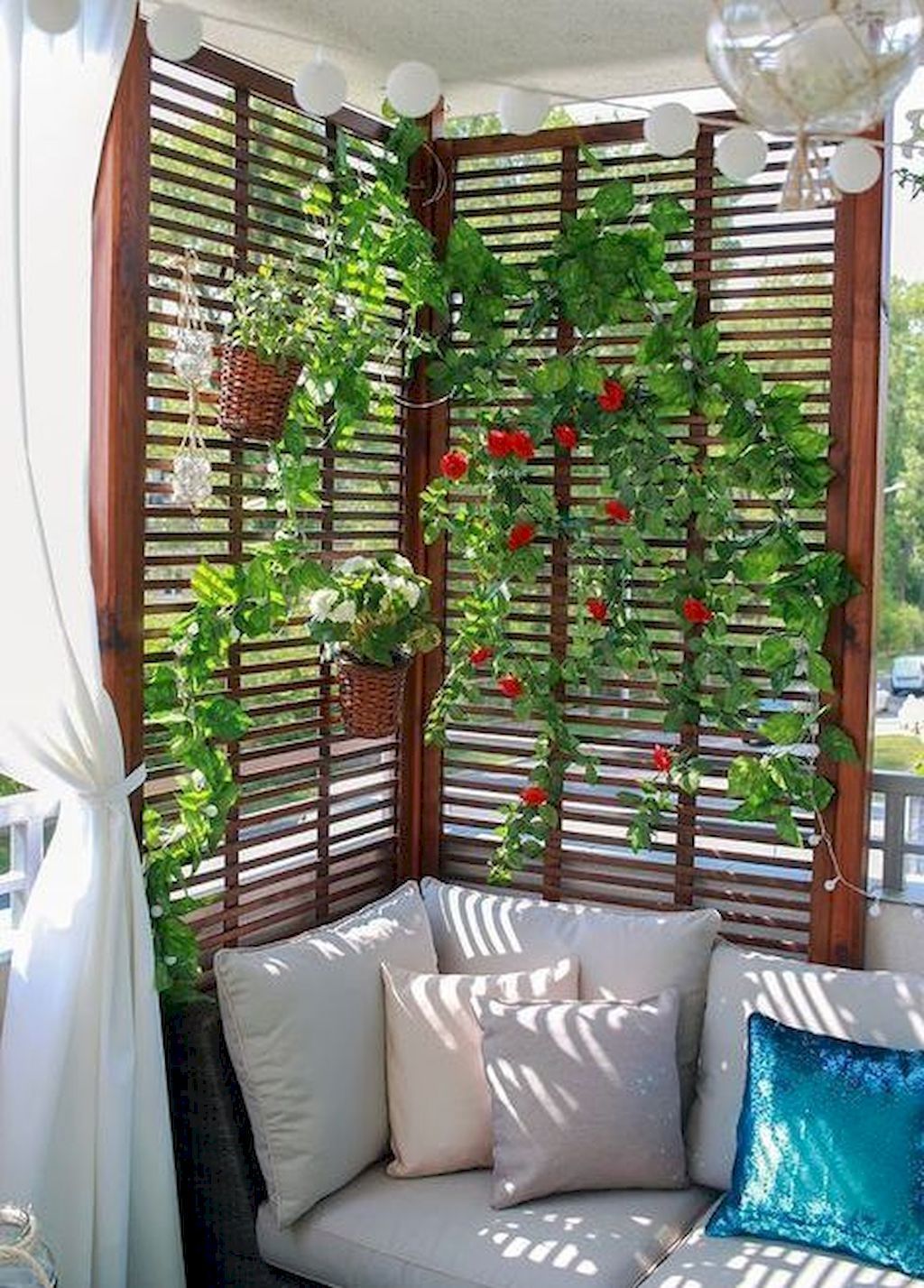 08 Small Apartment Balcony Garden Design Ideas #Apartment #balcony #Balcony Gard...