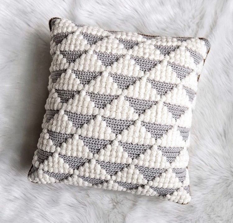 Crochet | Crochet pillow Geometric Diamond Crochet Pillow and