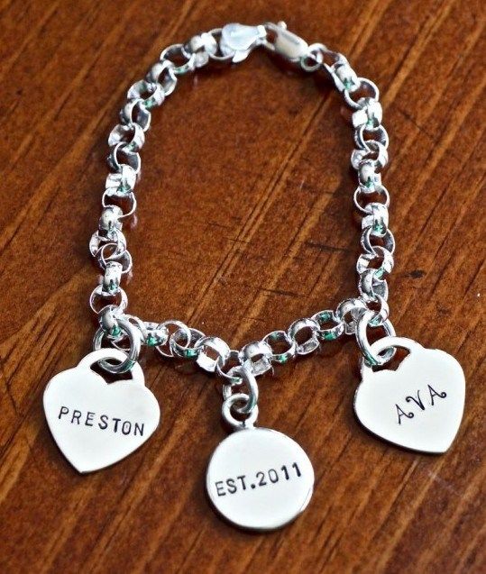 Children Name Charm Bracelet Cust Christmas List For Mom Or Children Name Charm Bracelet Customize Kandsimpressions Mother Personalized Charms Grandmother A Family For