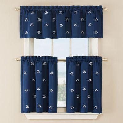 36 inch window curtains buy crossed anchor 36inch window curtain tier pair in navy from bed bath beyond 36 inch window curtains buy crossed anchor 36inch window curtain tier pair in navy from bed bath beyond