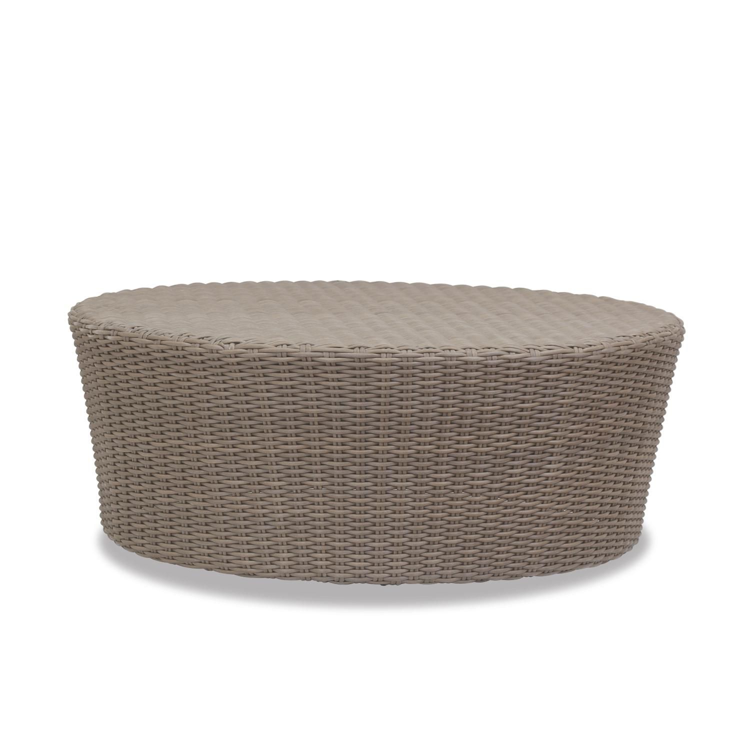 Sunset West Coronado 48 Inch Wicker Patio Round Coffee Table By
