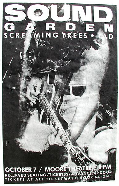1990 Vintage Concert Poster Screaming Trees Soundgarden