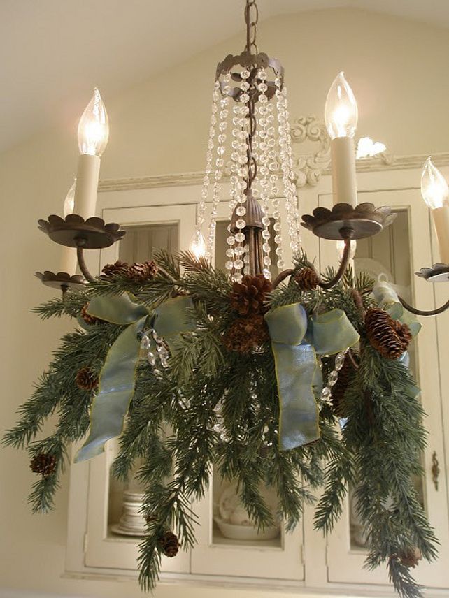 Easy Christmas Decor Ideas Pretty For A Dining Room Chandelier - 642x856 - jpeg T Rooms Christmas Decorating