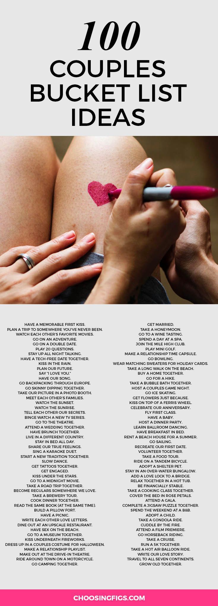 100 Couples Bucket List Ideas & Relationship Goals #datenightoutfit