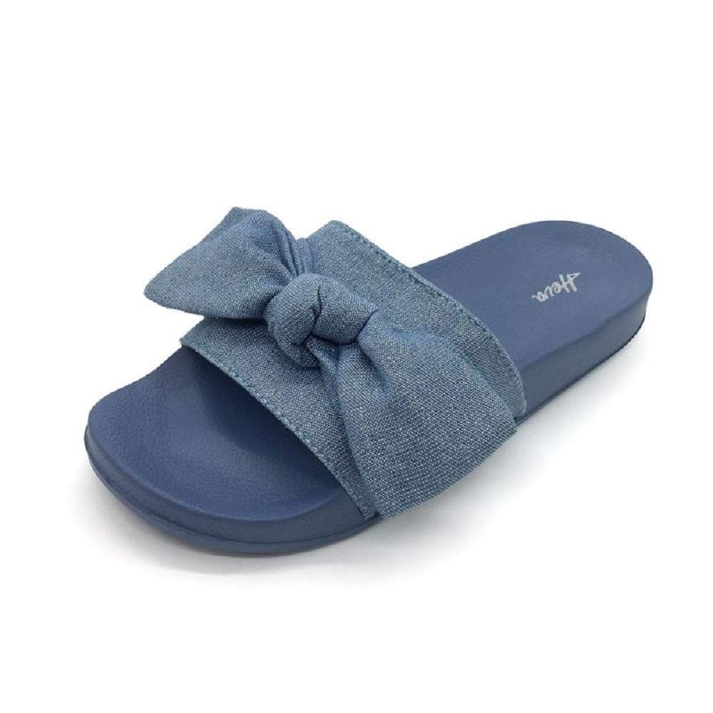 Details about / FUNKYMONKEY Women/'s Slides Sandals Bowknot Beach Casual Comfort Slippers