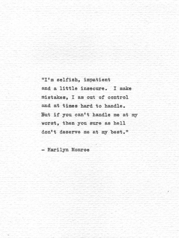 Marilyn Monroe Hand Typed Quote Letterpress Print Marilyn Monroe Hand Typed Quote Letterpress Print