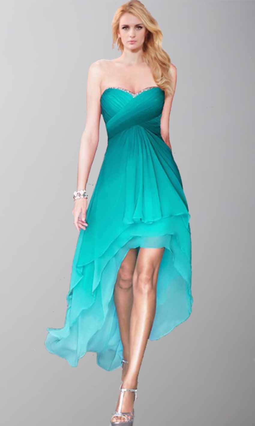 Ombre High Low Prom Dresses