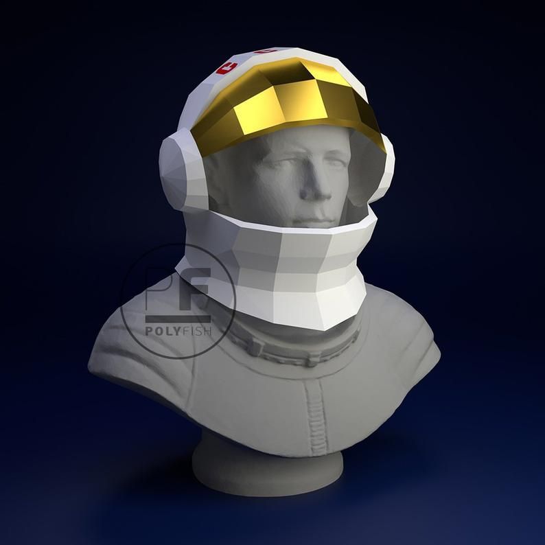 3D helmet low poly papercraft PDF mask DIY kits for adults