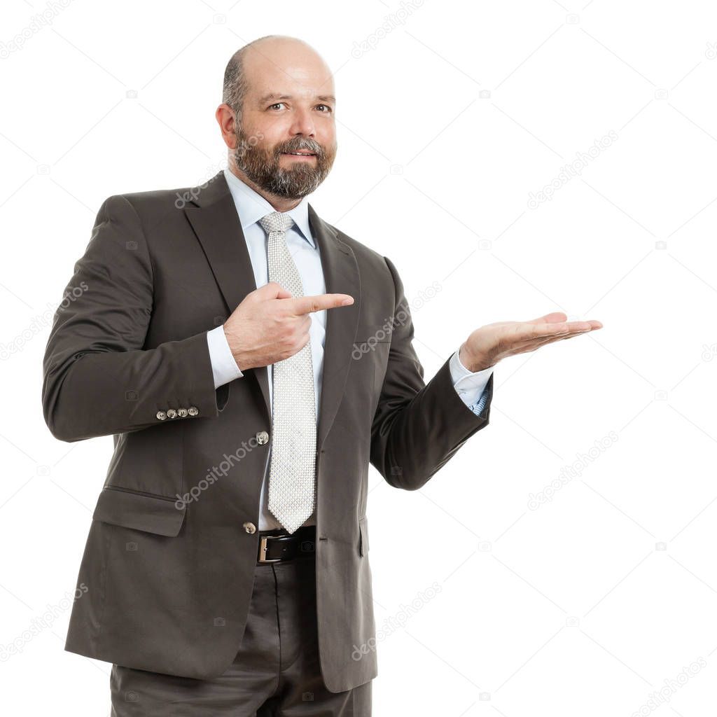 Image Handsome Business Man Pointing Stock Photo Aff