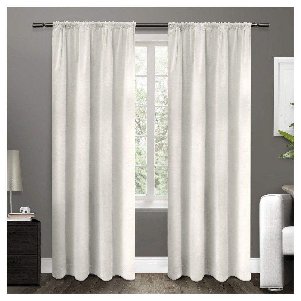1 Panel Cotton Velvet With Blackout Lining Rod Pocket Products Cotton Velvet Blackout Curtain Panel Navy 54 X 84 Exclusive Home