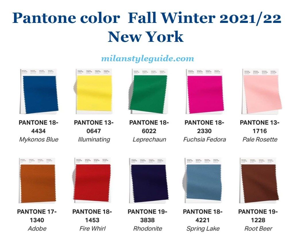 Модные цвета Pantone Осень-Зима 2021/2022