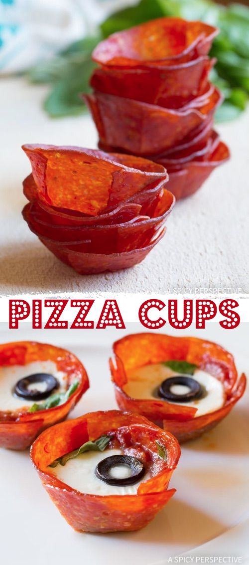 Low Carb Pizza Cups - Quick and easy keto snack idea! #fingerfoodappetizers