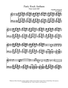 party rock anthem lmfao find more free sheet music at www party rock anthem sheet music