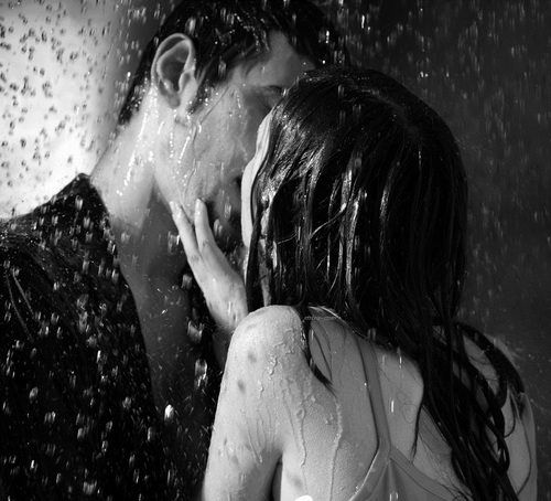 Wet Kisses Are The Best Love Couple Kissing In The Rain