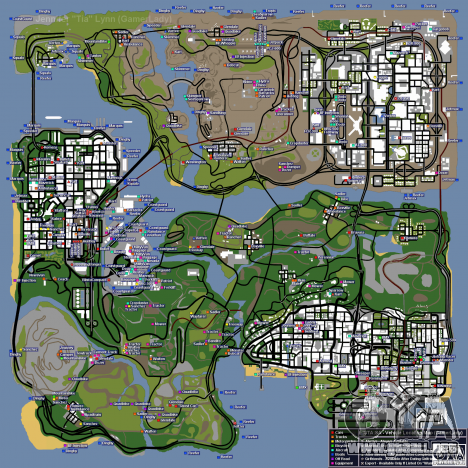Mapa Que Muestra La Ubicación De Los Vehículos En Gta San Andreas Trucos De Gta Trucos Gta V Gta